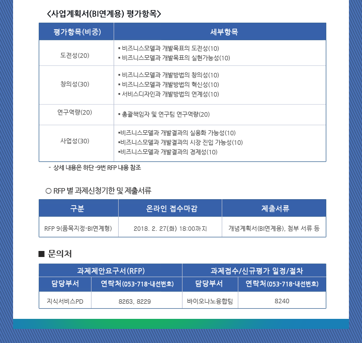 2018년도 지식서비스 산업핵심기술개발사업(BI연계형) 신규지원 안내