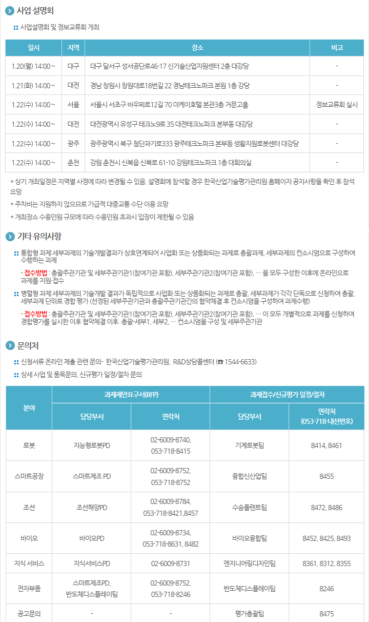 2020년도 제1차 산업핵심기술개발사업 신규지원 대상과제 공고